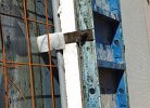 The expanded foam insulation is installed between formwork ties prior to setting exterior formwork