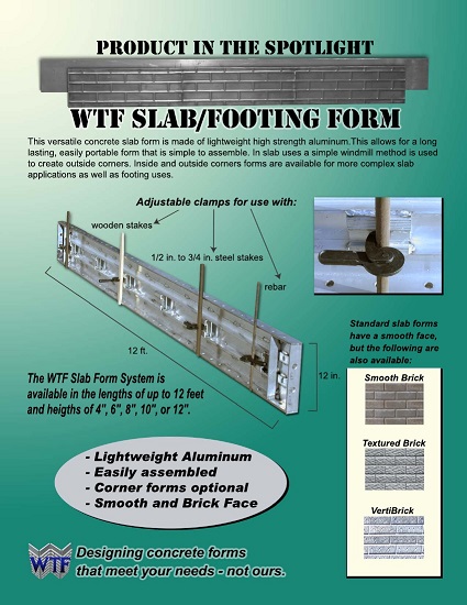 Slab Footing Forms Information